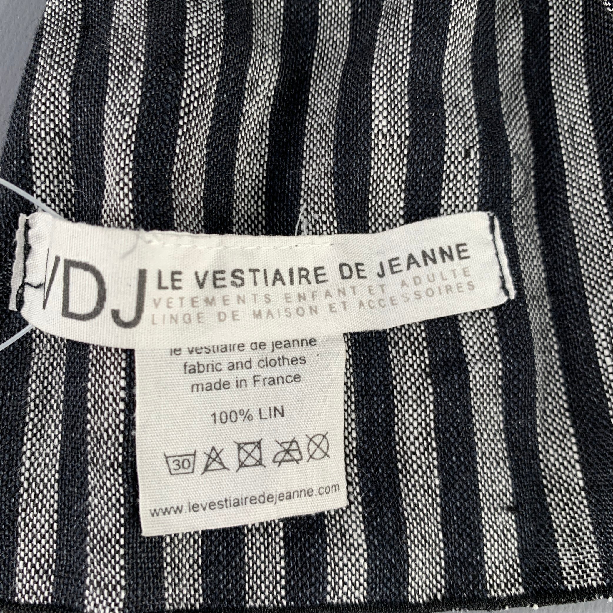 LE VESTIAIRE DE JEANNE Black Grey Stripe Linen Scarf – Sui