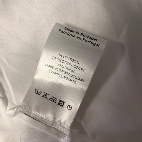 SIMONE ROCHA Size XXL White Cotton Hidden Placket Long Sleeve Shirt