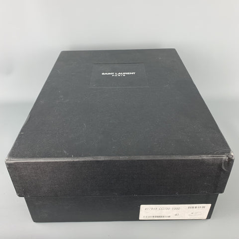 SAINT LAURENT Size 12 Black Leather Fringed Moccasin Style Boot Sneakers