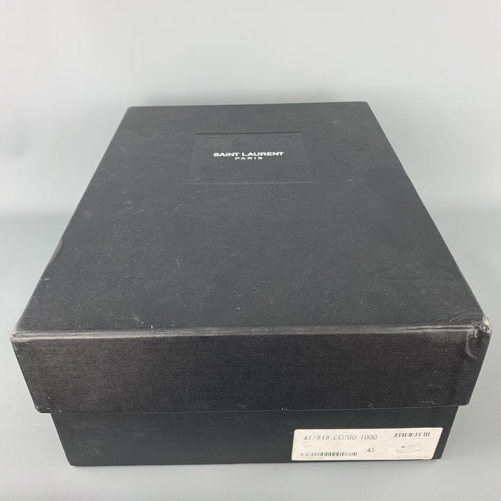 SAINT LAURENT Size 12 Black Leather Fringed Moccasin Style Boot Sneakers