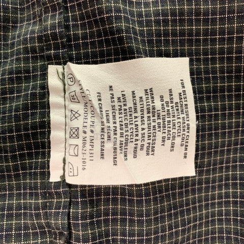 VINCE Camisa de manga larga con botones de algodón a cuadros blanco negro talla L