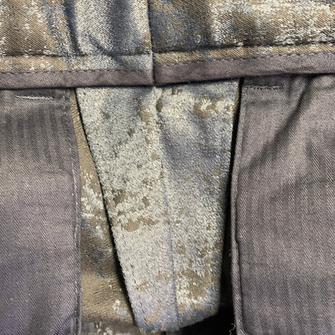 Pantalon habillé JOHN VARVATOS taille 32 en mélange de coton marbré marine et noir, braguette zippée