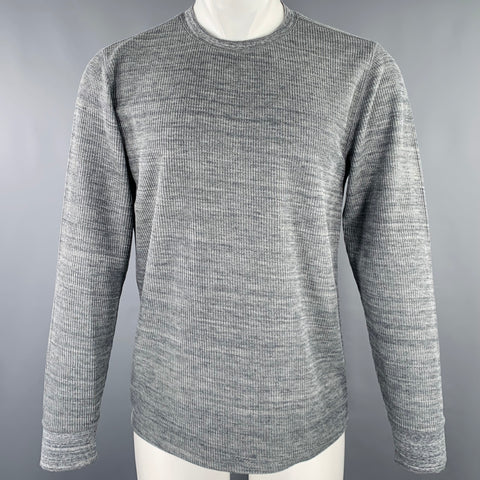 VINCE Size M Grey Knit Cotton Polyester Crew Neck Pullover