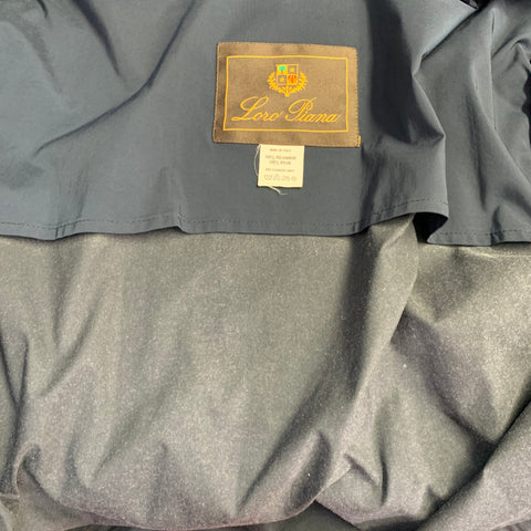 LORO PIANA Size XXL Navy Polyamide Zip Up Jacket