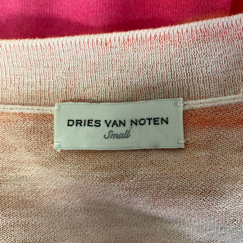 DRIES VAN NOTEN Size S Orange Neon Cotton Blend Tie Dye Pullover