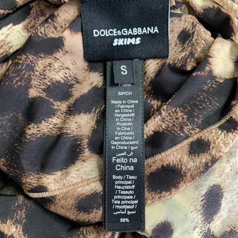 SKIMS Size S Brown Beige Polyamide Blend Animal Print Bodysuit