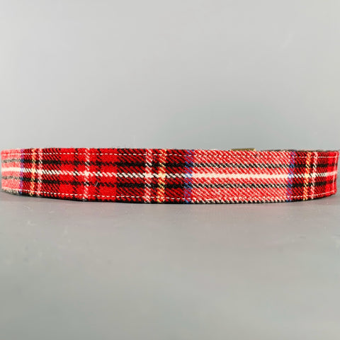 Ceinture A.P.C. Taille 36 en Laine Mélangée à Carreaux Rouges, Noirs et Blancs