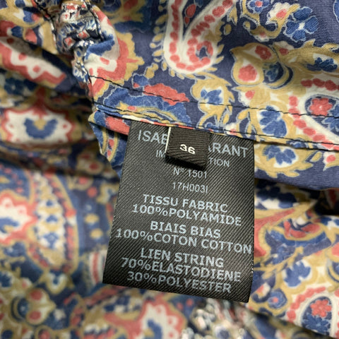 ISABEL MARANT Taille S Manteau à capuche métallisé en polyamide marine argenté