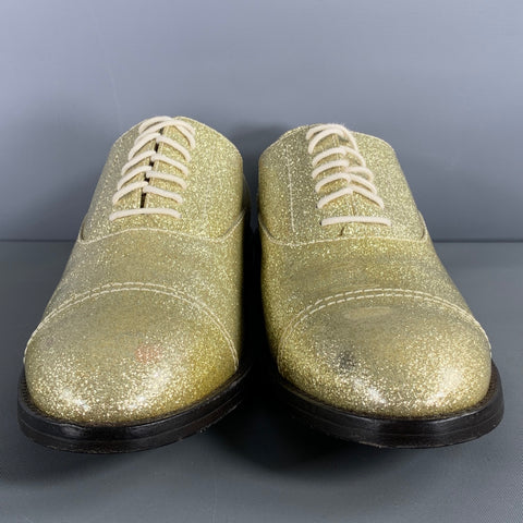 MARC JACOBS Size 10 Gold Leather Metallic Lace Up Laces