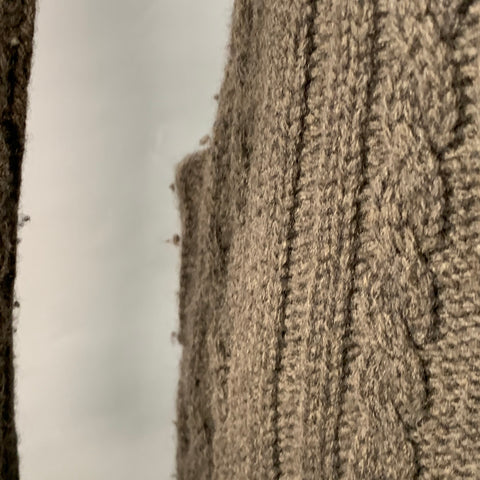VIVIENNE WESTWOOD Size 36 Brown Tan Cable Knit Wool Cutout Long Cardigan