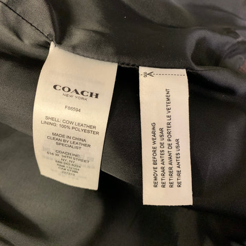 COACH Size XS Brown Leather Moto Racer Jacket