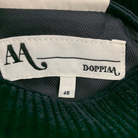 DOPPIAA Size 36 Navy Corduroy Cotton Double Breasted Sport Coat