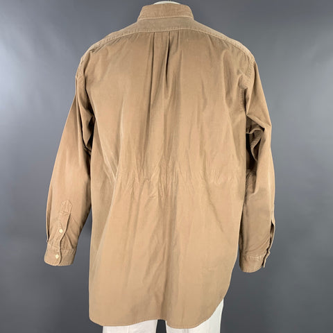 RALPH LAUREN Size XL Taupe Corduroy Cotton Button Down Long Sleeve Shirt