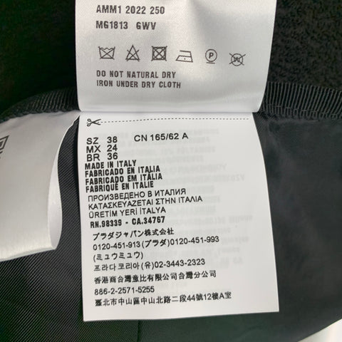 MIU MIU Size 2 Black Virgin Wool Blend Mini Skirt