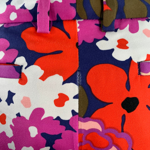 MR TURK Size 40 Pink Multi Color Floral Cotton Blend Notch Lapel Suit