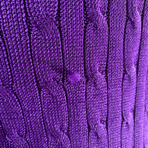 RALPH LAUREN Size S Purple Silk Cable Long Sleeve Dress