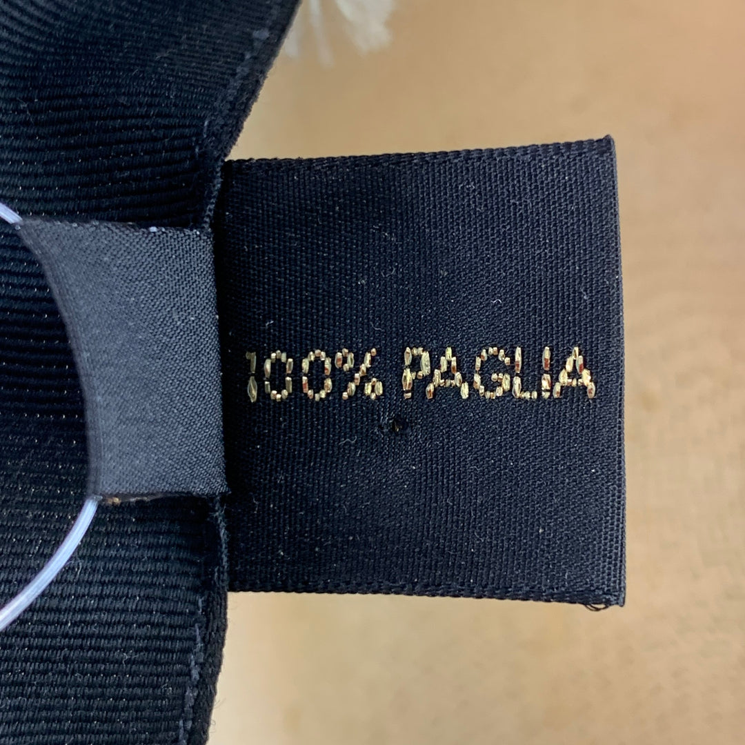 BARNEY'S NEW YORK Size S Beige Taupe Woven Straw Fedora