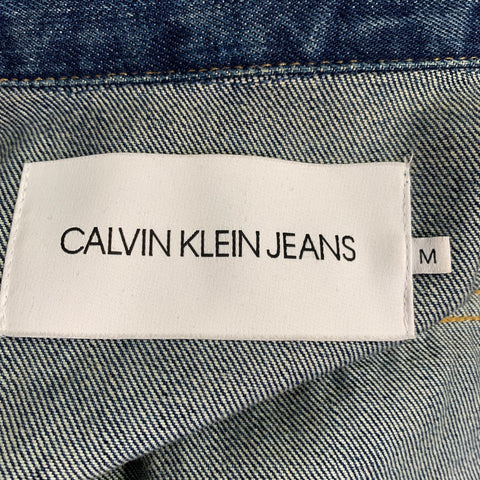 CALVIN KLEIN JEANS Size M Blue Distressed Cotton Jacket