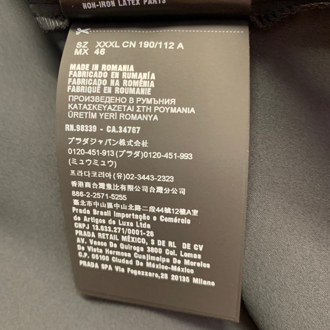 PRADA Size XXXL Black Red Logo Polyester Blend Technical Jersey Zip Up Jacket