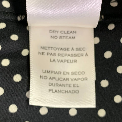 MARC JACOBS Spring 2020 Size 6 Black White Silk Polka Dot Ruffle Blouse
