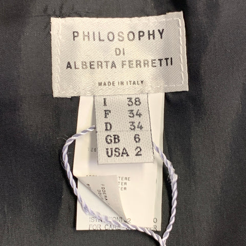 PHILOSOPHY di ALBERTA FERRETTI Size 2 Black Polyester A-Line Above Knee Skirt