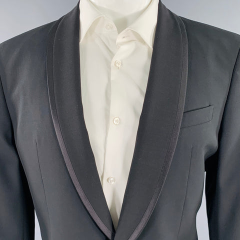 ARMANI COLLEZIONI Size 40 Black Wool Shawl Collar Tuxedo