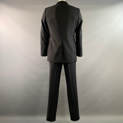 JIL SANDER FW2021 Chest Size 42 Black Wool Cashmere Notch Lapel 36 32 Suit