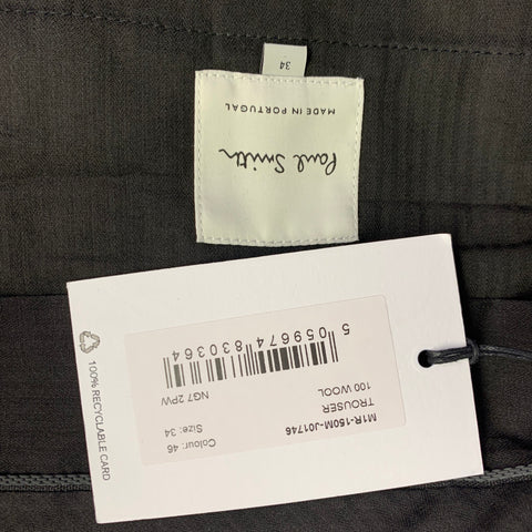 PAUL SMITH Size 34 Navy Wool Flat Front Tapered Cuffed Dress Pants