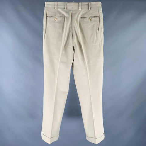BRIONI Size 30 Beige Cotton Flat Front Casual Pants