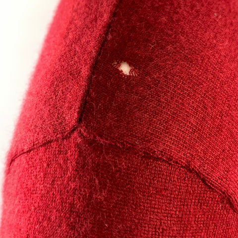 NEIMAN MARCUS Size L Burgundy Knit Cashmere Crew-Neck Pullover