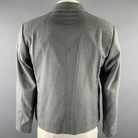 JOHN ELLIOTT Size 42 Grey Wool Double Breasted Cropped Blazer