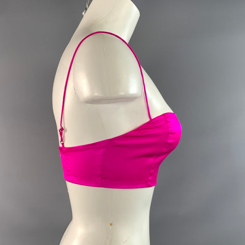 RETROFETE Size S Pink Magenta Silk Bralette Casual Top
