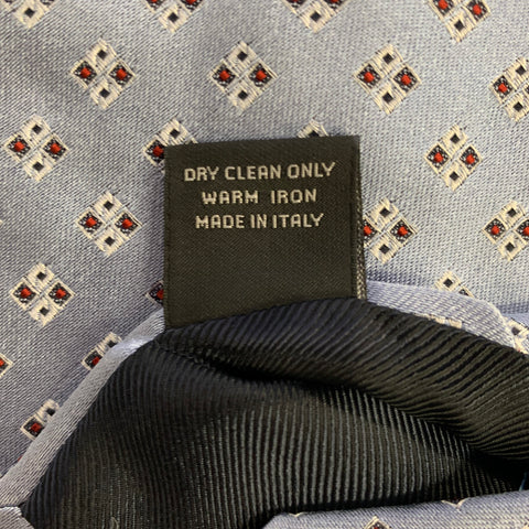 ERMENEGILDO ZEGNA  One Size Light Blue Red Silk Tie