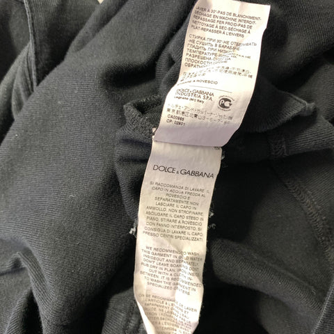 DOLCE & GABBANA Size M Black Solid Cotton Pointed Collar Polo