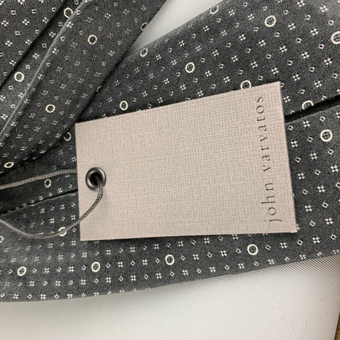 JOHN VARVATOS Black White Dots Silk Tie