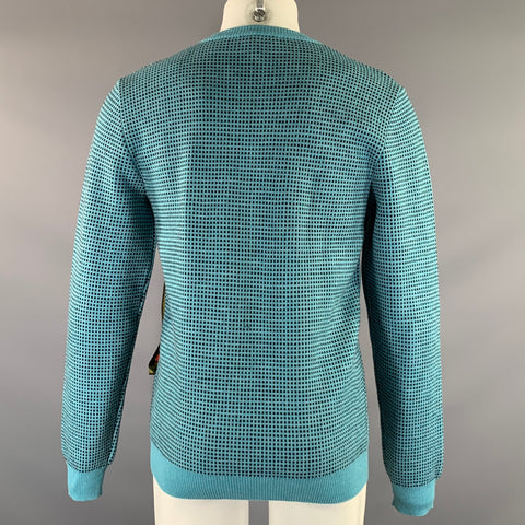 JW ANDERSON Size M Blue Multi Color Knitted Wool Blend Crew Neck Sweater