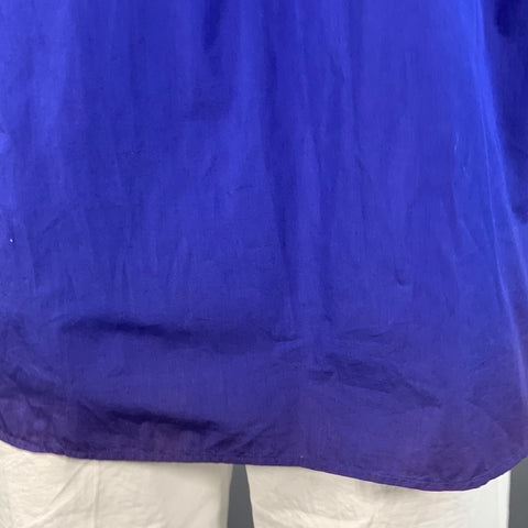 Chemise en coton à manches longues et liserés contrastants ALAN BILZERIAN Taille XXL Bleu multicolore
