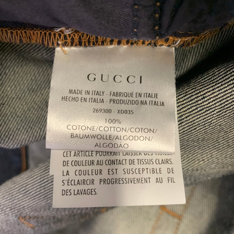 GUCCI Size 40 Blue Indigo Contrast Stitch Cotton Skinny Five Pockets Jeans