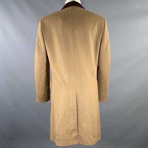 J. PETERMAN COMPANY Size M Tan Brown Twill Wool Evening Coat