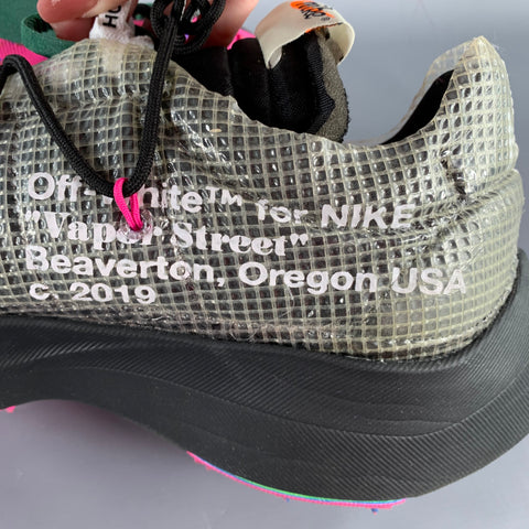 OFF-WHITE Size 13.5 Vapor Street Black Pink Color Block Lace-Up Sneakers
