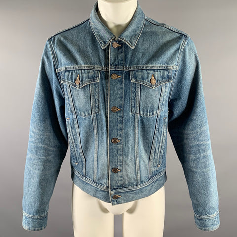 CELINE Size M Light Wash Cotton Denim Jacket