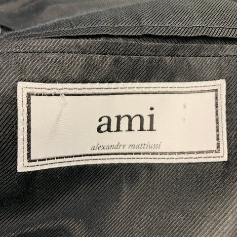 AMI by ALEXANDRE MATTIUSSI Size 40 Navy Black Wool Peak Lapel Sport Coat