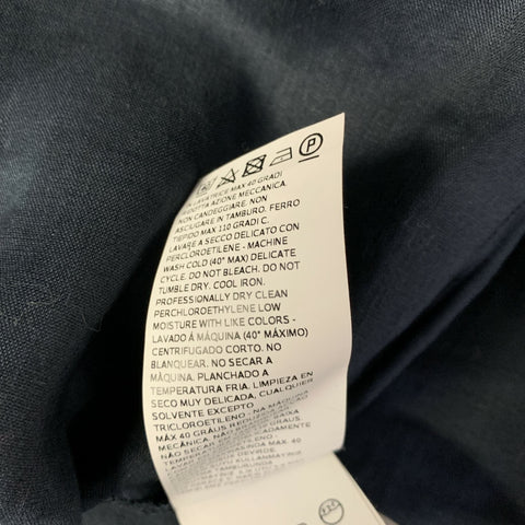 MAX MARA Size M Navy Linen Long Sleeve Shirt
