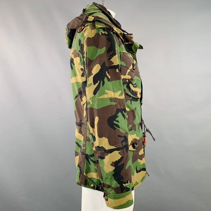 POLO by RALPH LAUREN Size L Green Brown Beige Camouflage Utilitarian Hooded Coat