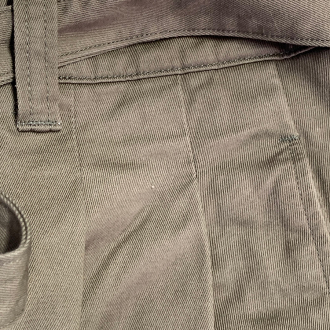 VISVIM Size L Hakama Chino Olive Cotton Pleated Belted Dress Pants