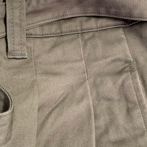 VISVIM Size L Hakama Chino Olive Cotton Pleated Belted Dress Pants