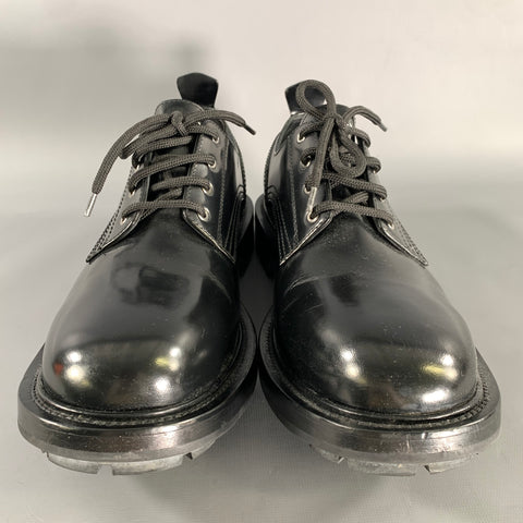 ALEXANDER MCQUEEN Size 10 Black Leather Lace Up Shoes