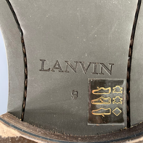 LANVIN Size 9 Cognac Brown Leather Pull On Boots