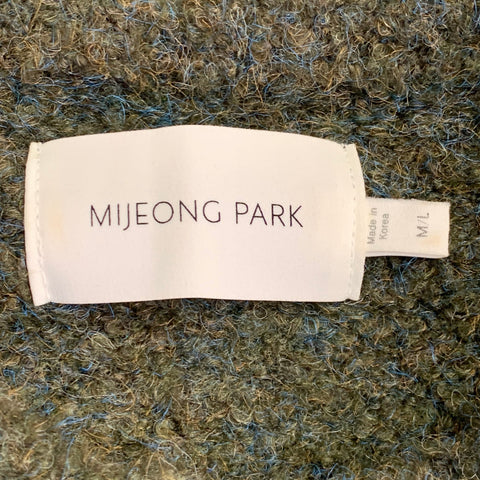 MIJEONG PARK Taille M/L Cardigan court en tricot chiné mélangé de polyester vert