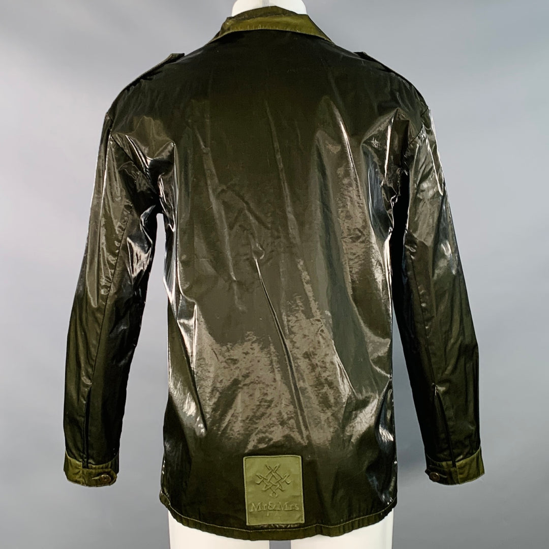 MR & MRS Size XS Green Olive Shimmery Cotton Blend Parka Jacket